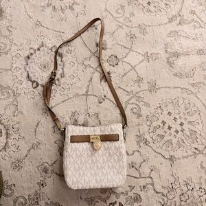 Michael Kors Cream and Tan Crossbody Bag